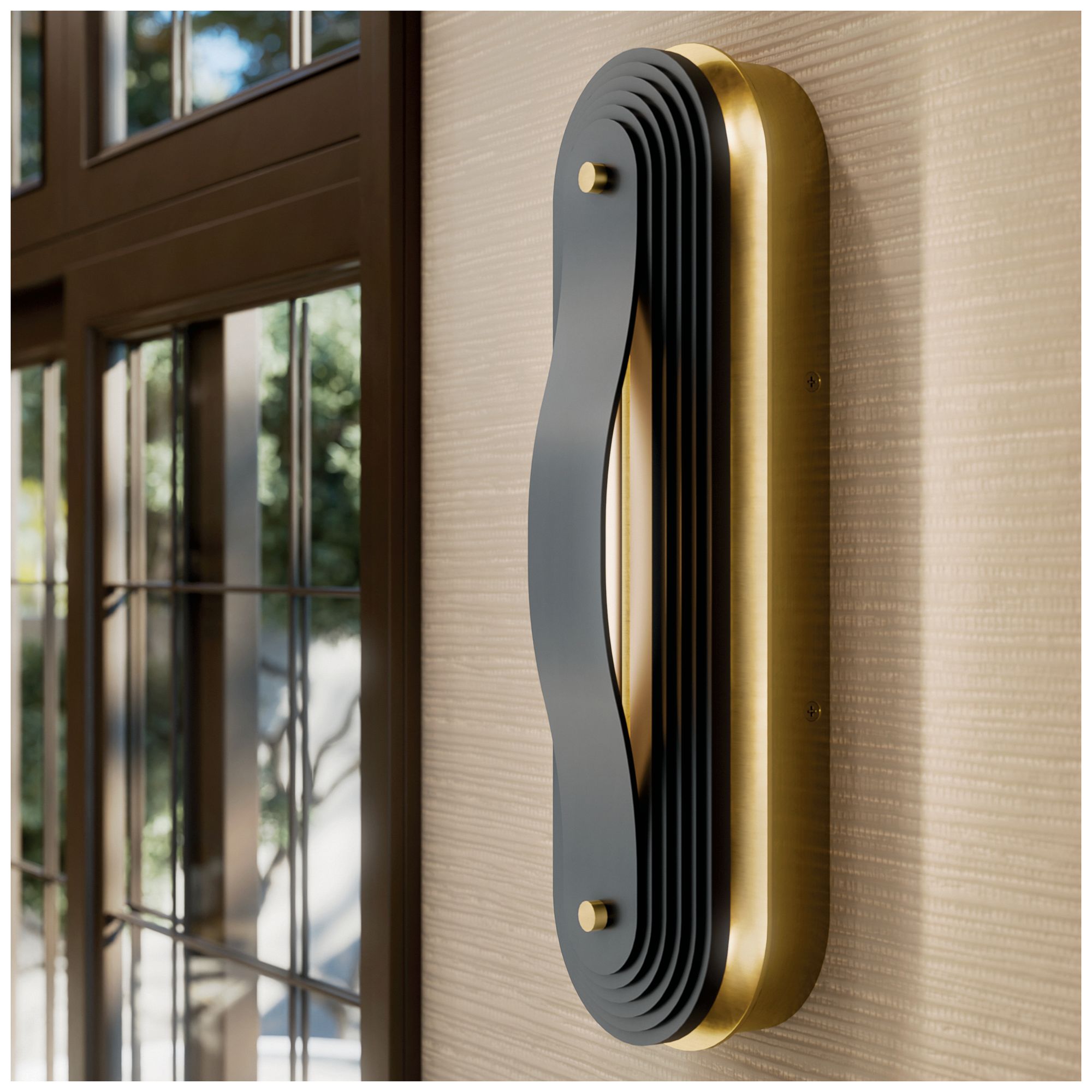 Image 2 Kichler Tauri 17.5" Medium LED Wall Sconces in Lacquered Brass more views