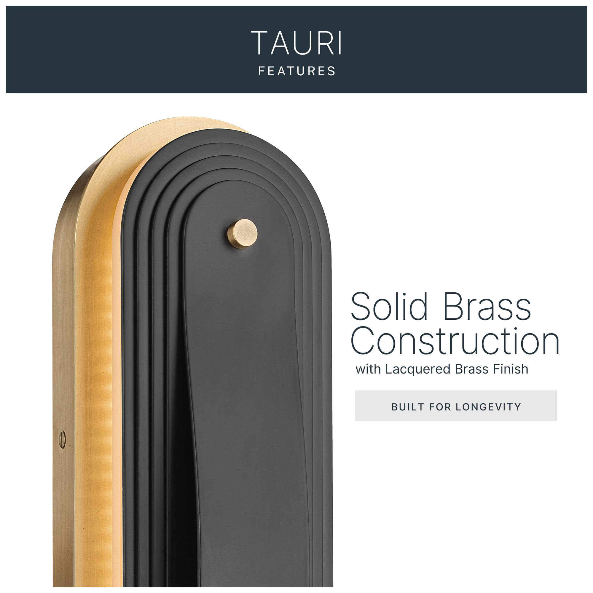 Image 4 Kichler Tauri 17.5" Medium LED Wall Sconces in Lacquered Brass more views