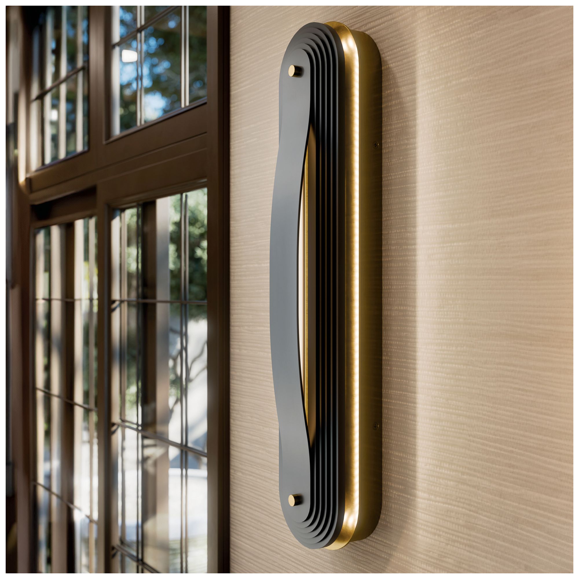Image 2 Kichler Tauri 24.5" Medium LED Wall Sconces in Lacquered Brass more views
