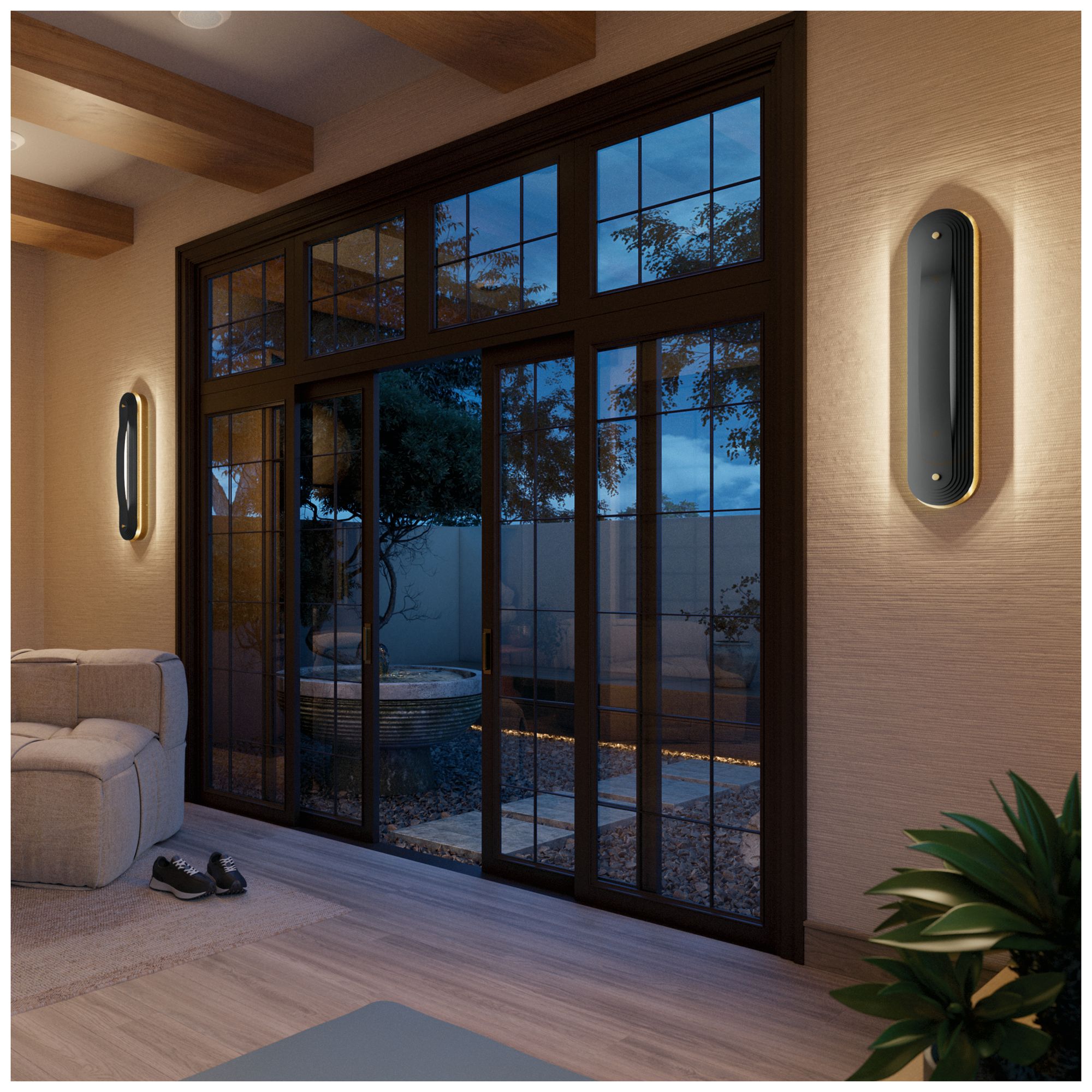 Kichler Tauri 24.5" Medium LED Wall Sconces in Lacquered Brass