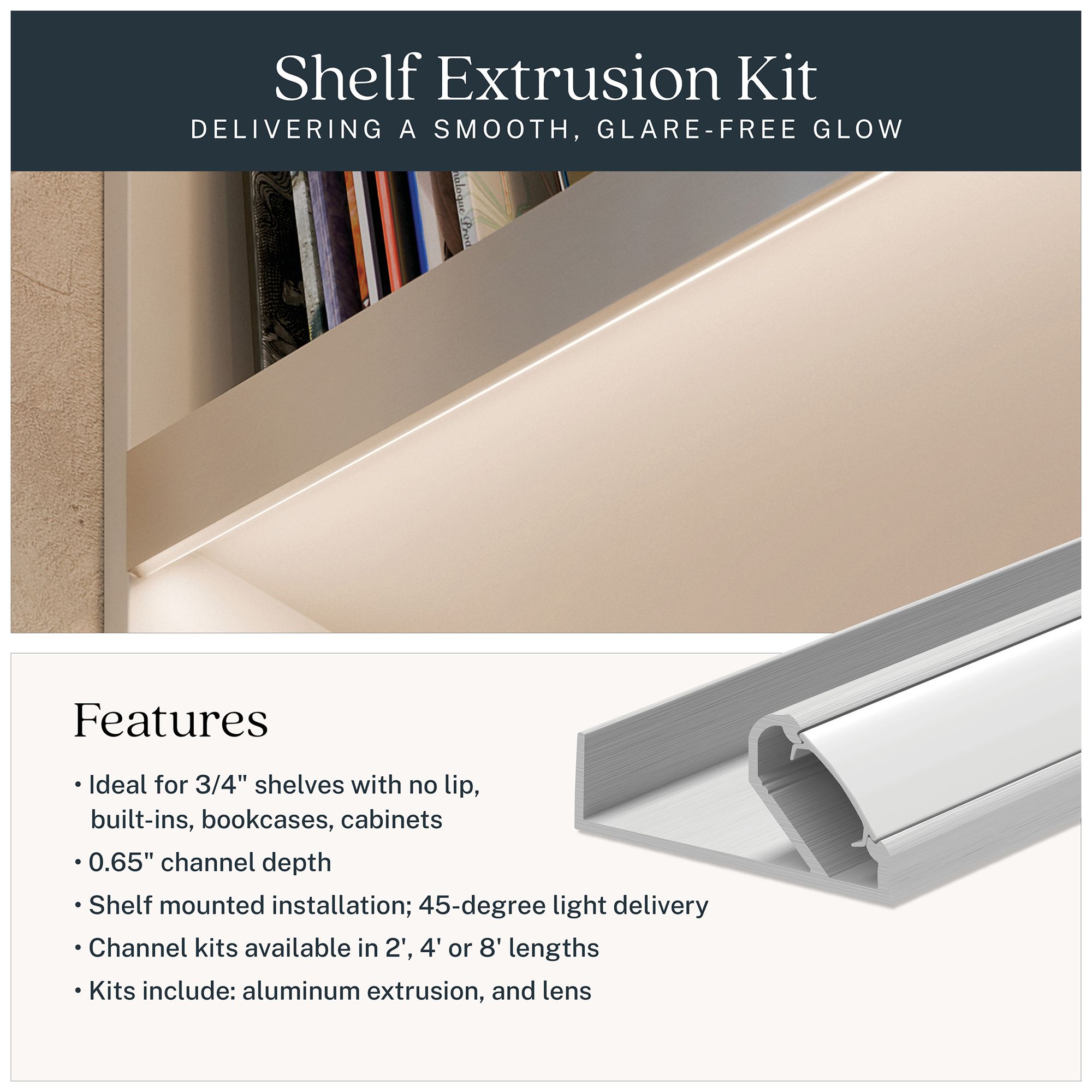 Image 2 Kichler TE Series Shelf Extrusion Kit 4ft more views
