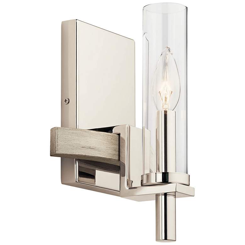 Image 1 Kichler Telan 10 1/4" High White-Washed Wood Wall Sconce