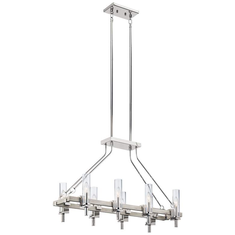 Image 4 Kichler Telan 36" White Washed Wood Kitchen Island Light Chandelier more views