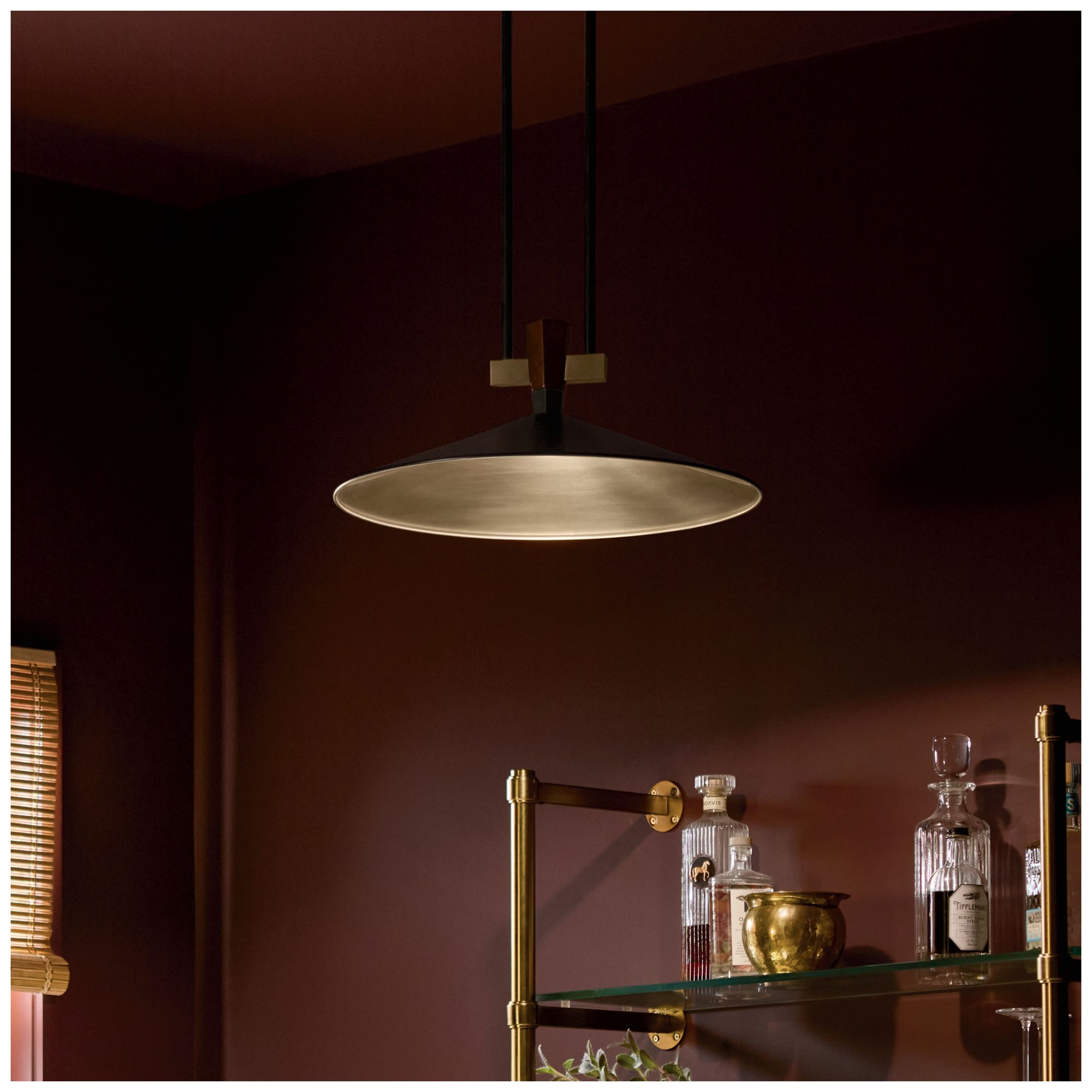 Image 2 Kichler Tenon 20" 1-Light LED Pendant in Black more views