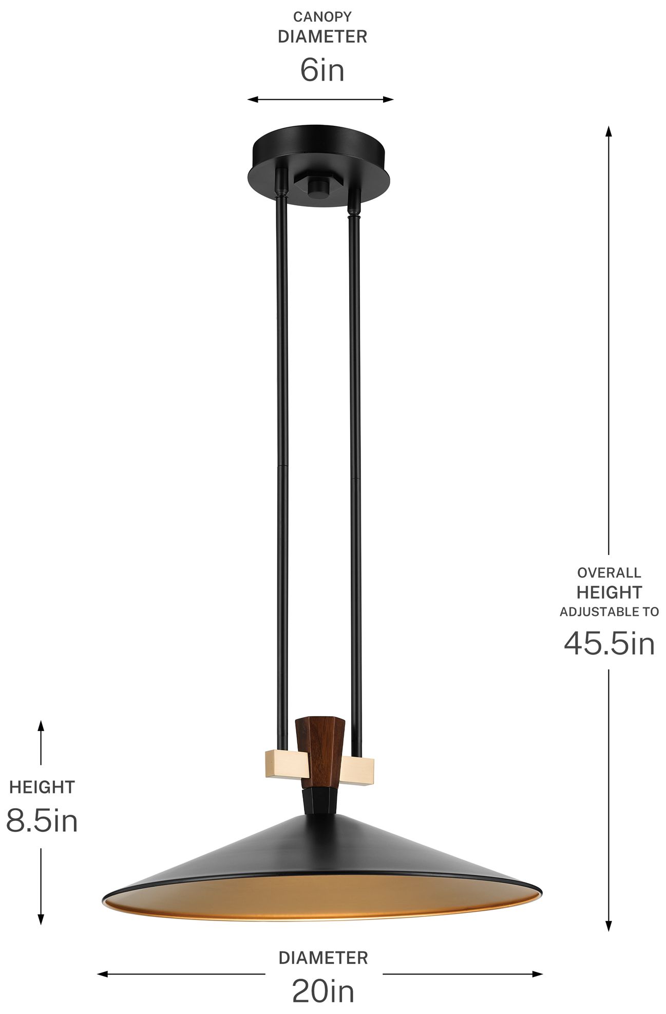 Kichler Tenon 20" 1-Light LED Pendant in Black