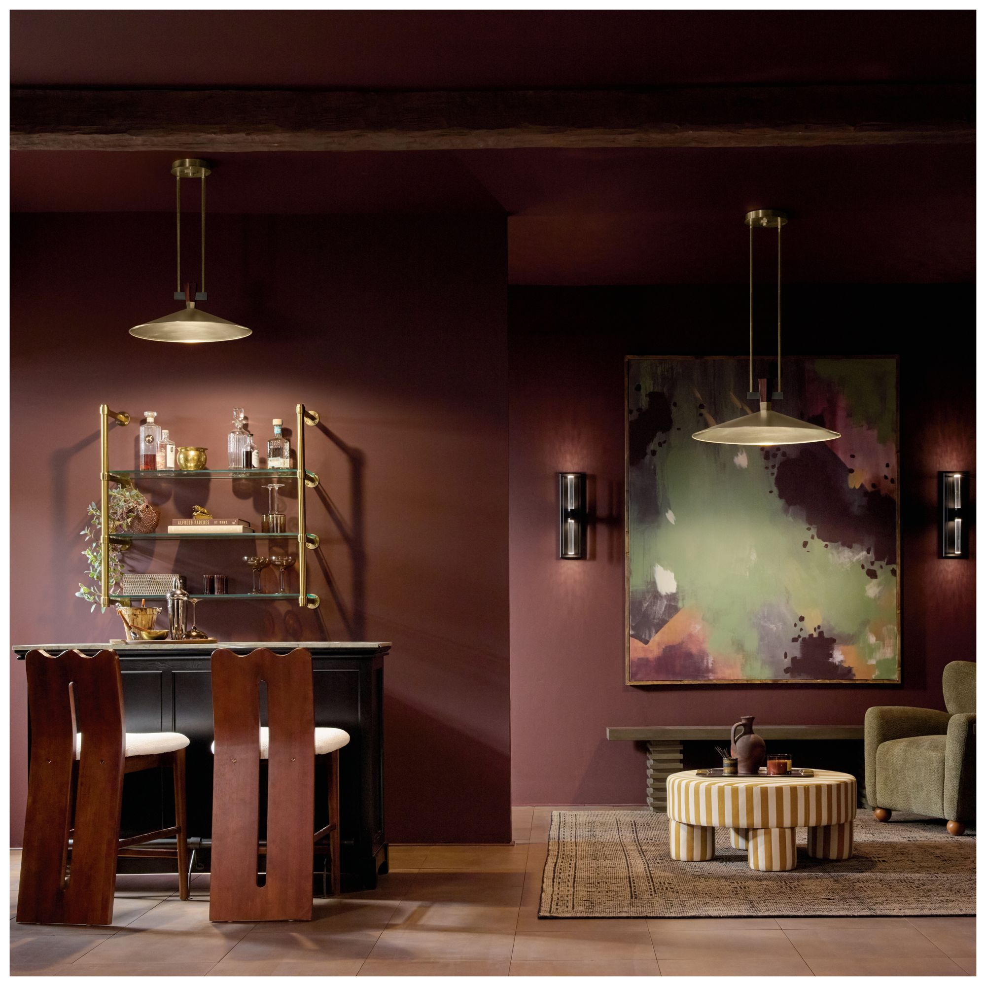 Image 7 Kichler Tenon 20" 1-Light LED Pendant in Champagne Bronze more views