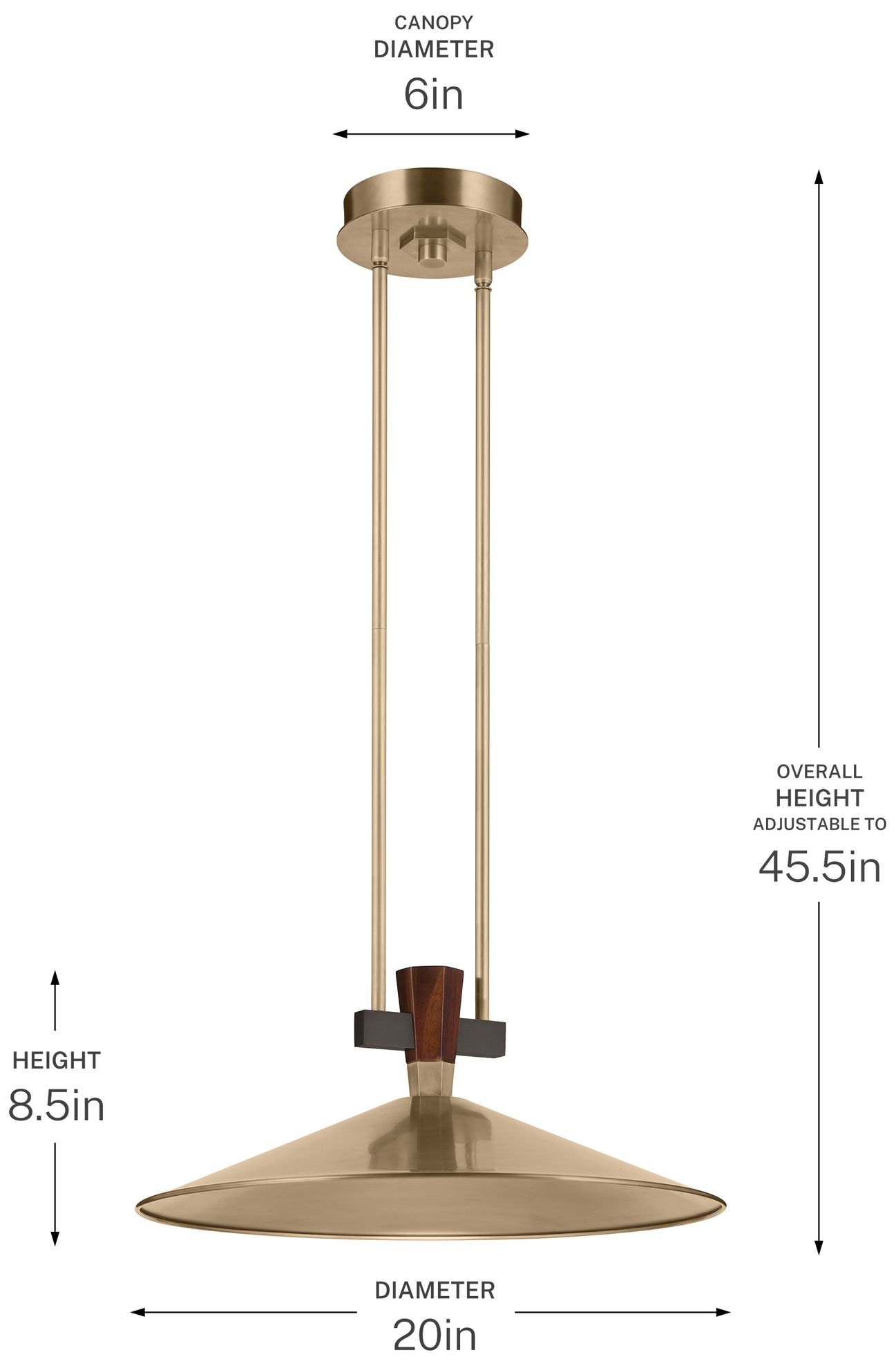 Kichler Tenon 20" 1-Light LED Pendant in Champagne Bronze