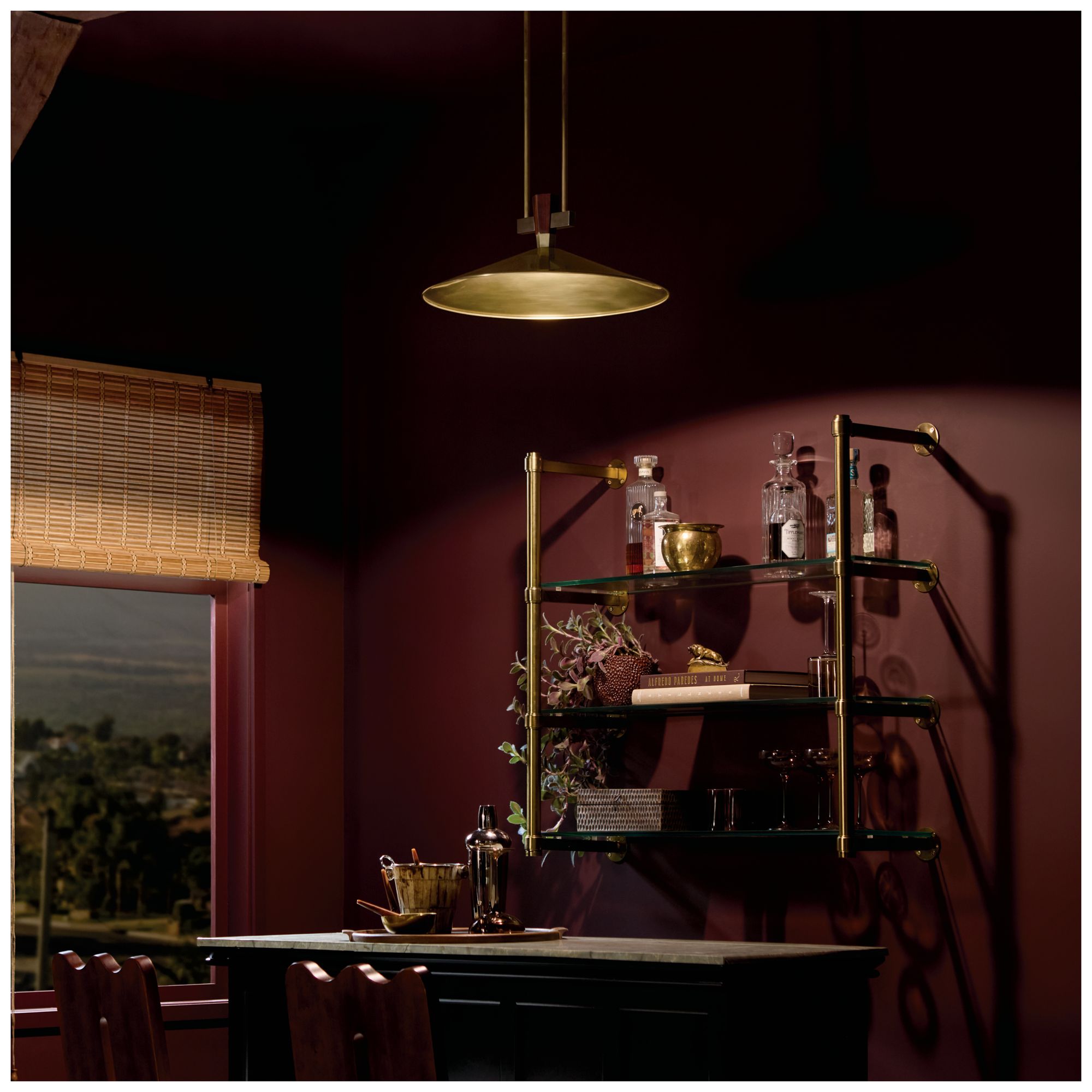 Kichler Tenon 20" 1-Light LED Pendant in Lacquered Brass