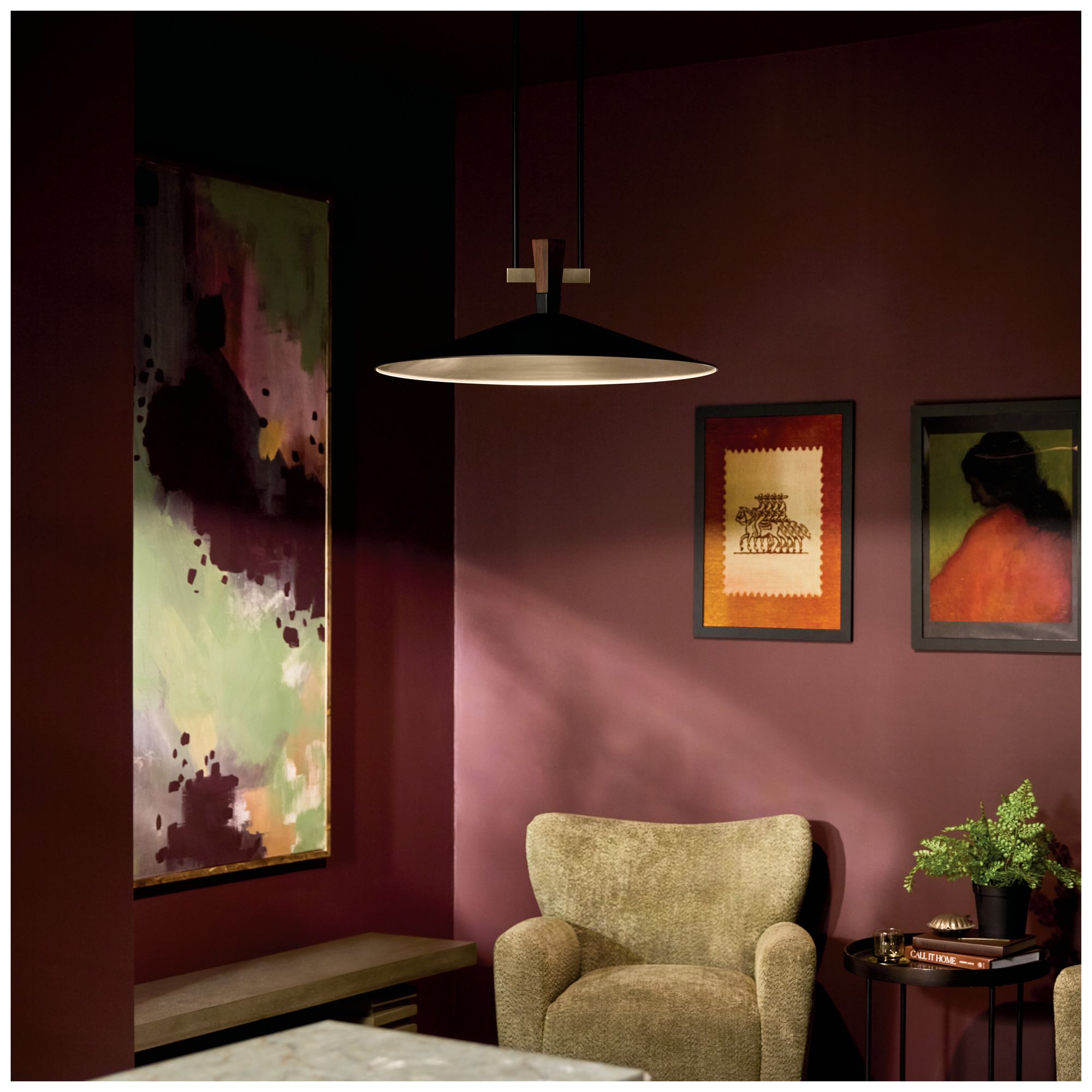 Image 7 Kichler Tenon 28" 1-Light LED Pendant in Black more views