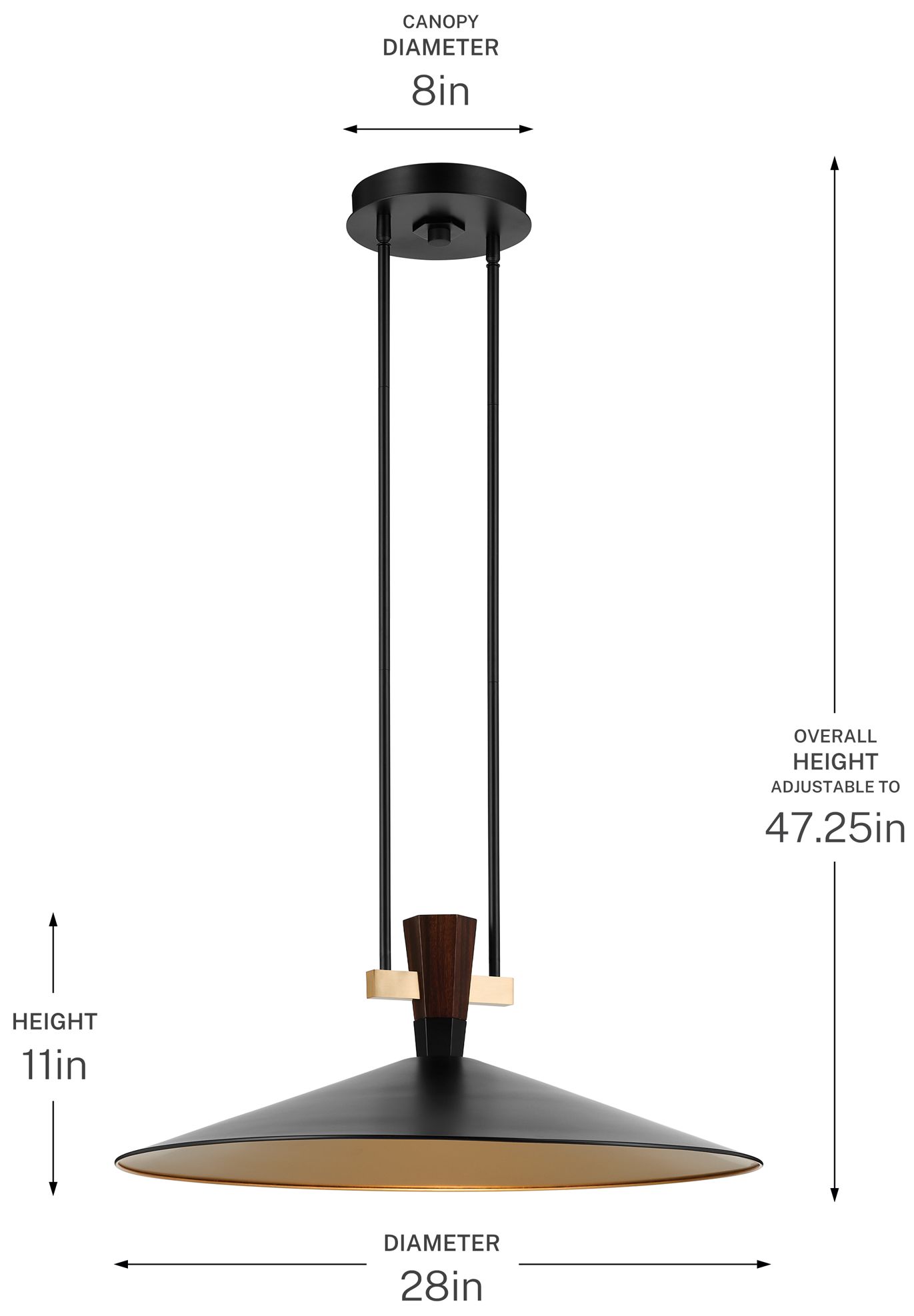 Kichler Tenon 28" 1-Light LED Pendant in Black