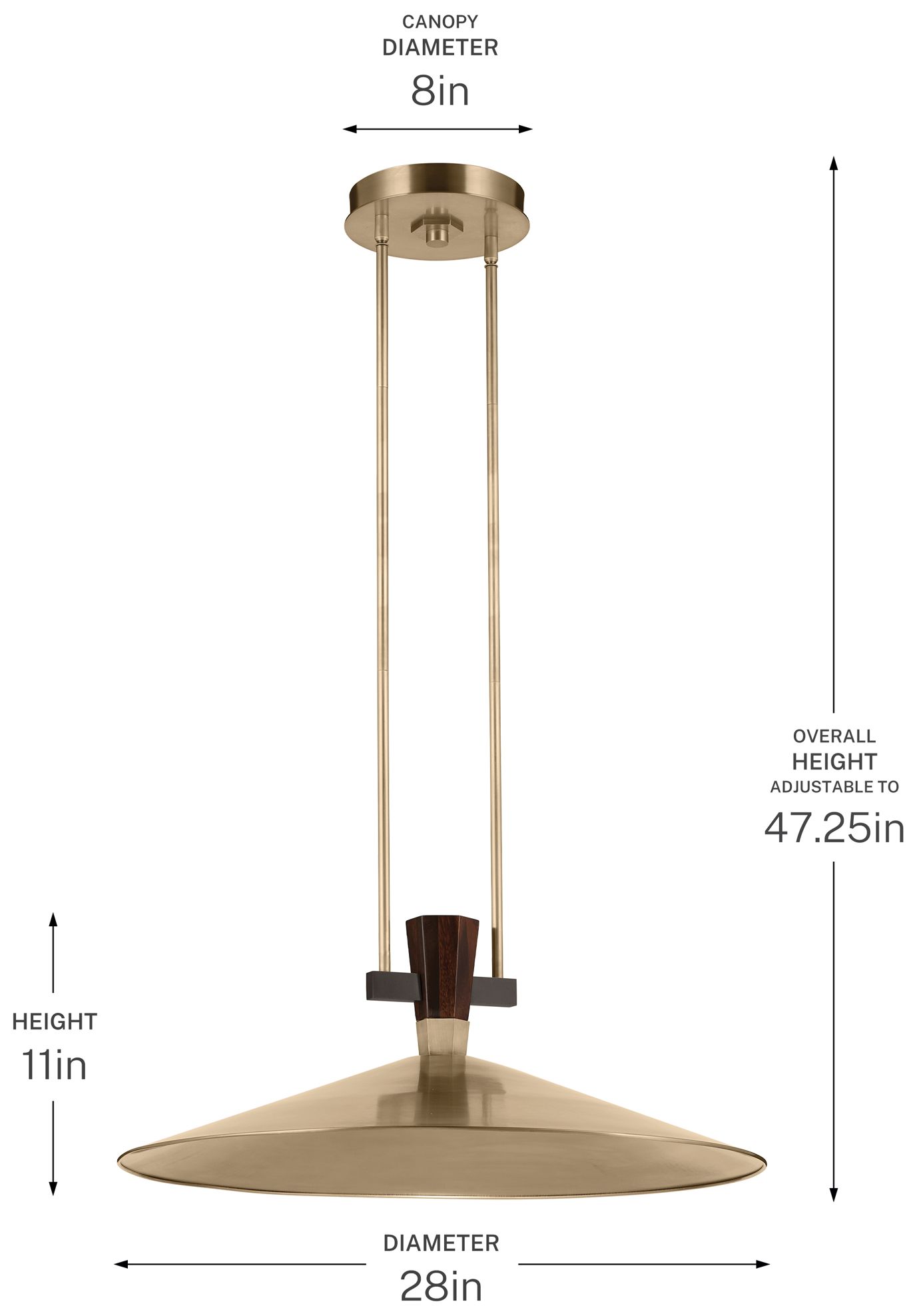 Kichler Tenon 28" 1-Light LED Pendant in Champagne Bronze