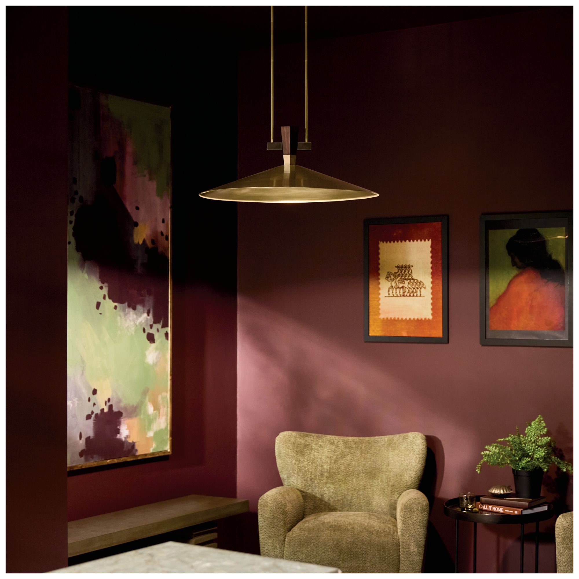 Kichler Tenon 28" 1-Light LED Pendant in Lacquered Brass