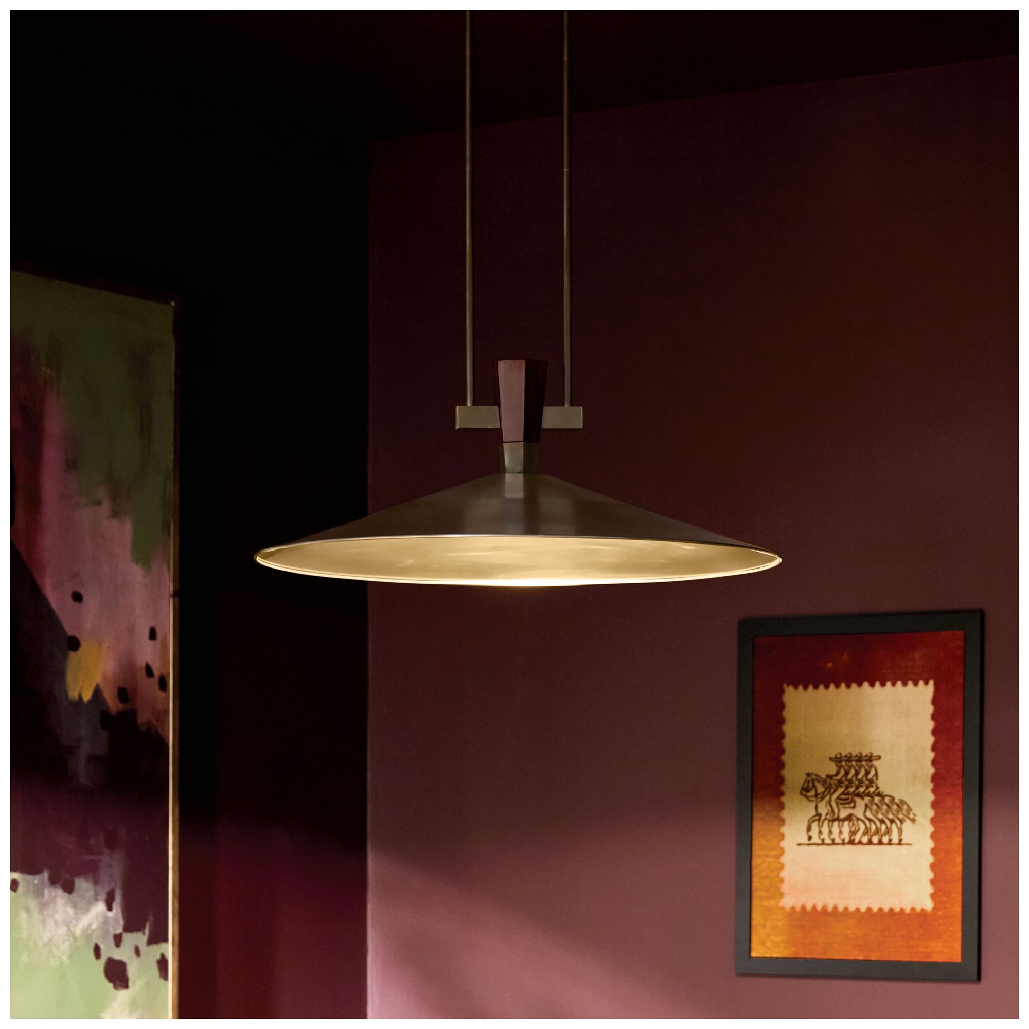 Image 2 Kichler Tenon 28" 1-Light LED Pendant in Lacquered Bronze more views