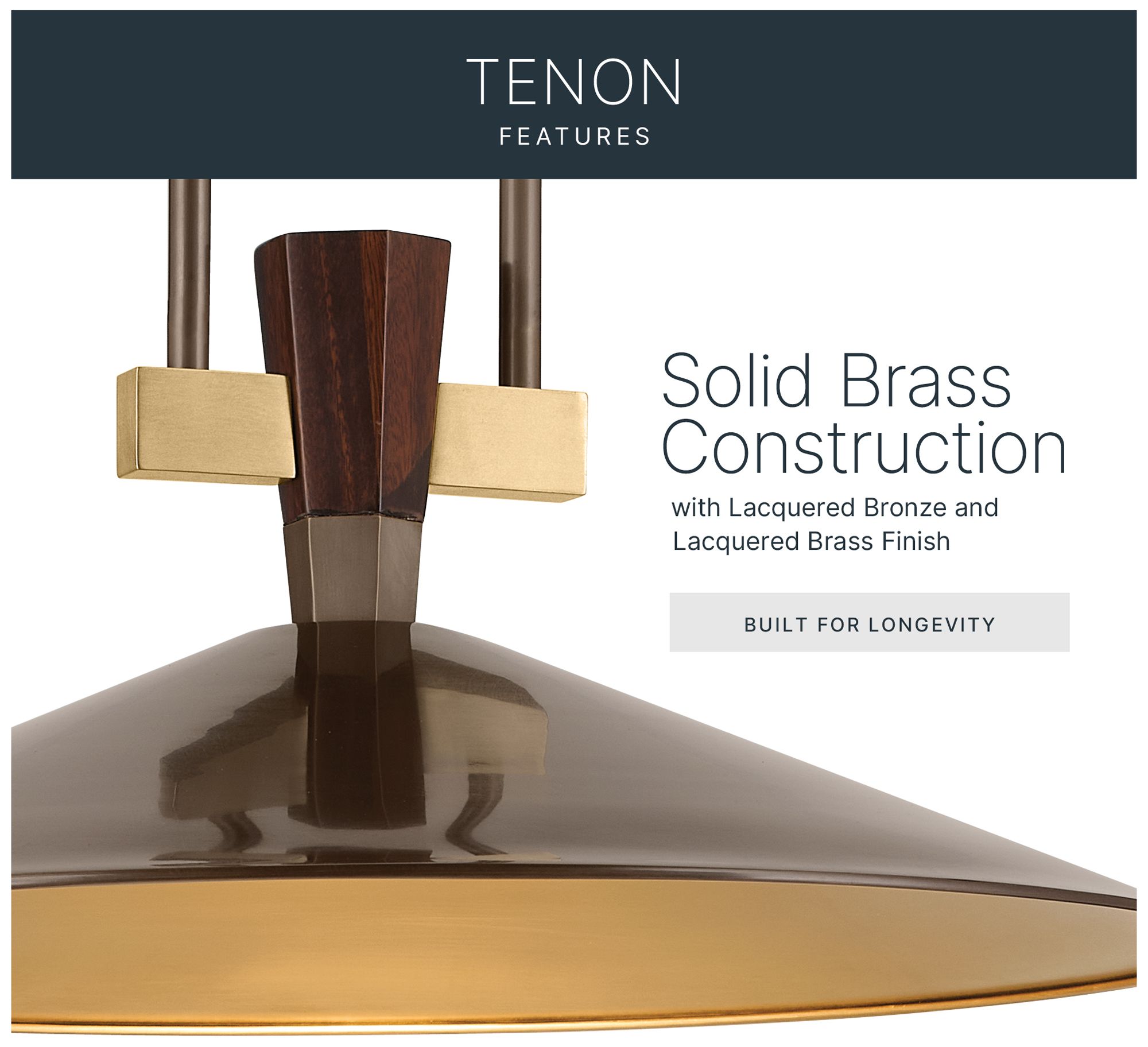 Image 4 Kichler Tenon 28" 1-Light LED Pendant in Lacquered Bronze more views