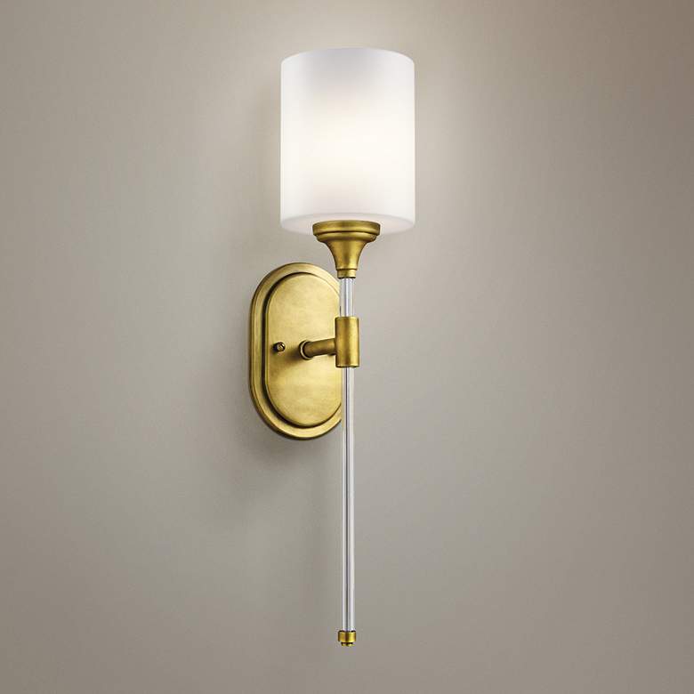 Image 1 Kichler Theo 23 1/4 inch High Natural Brass Wall Sconce