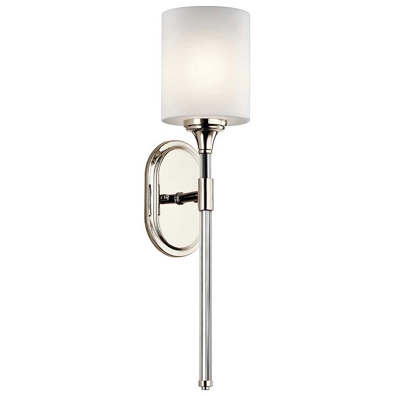Image 1 Kichler Theo 23 1/4 inch High Polished Nickel Wall Sconce
