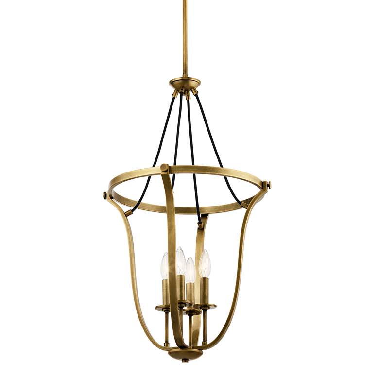 Image 3 Kichler Thisbe 17 1/2 inchW Natural Brass 4-Light Foyer Pendant more views