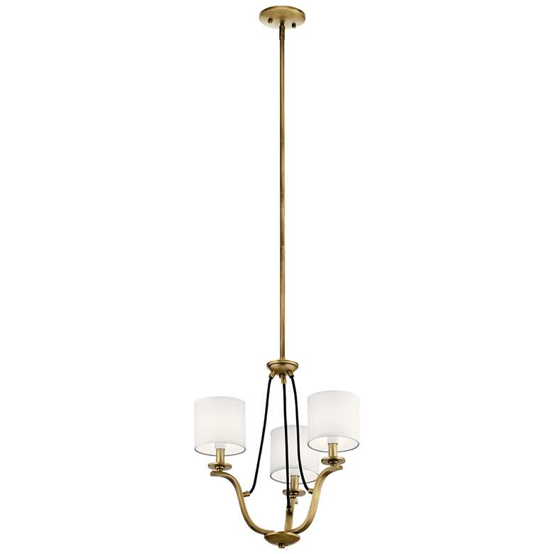 Image 2 Kichler Thisbe 18 inch Wide Natural Brass 3-Light Chandelier