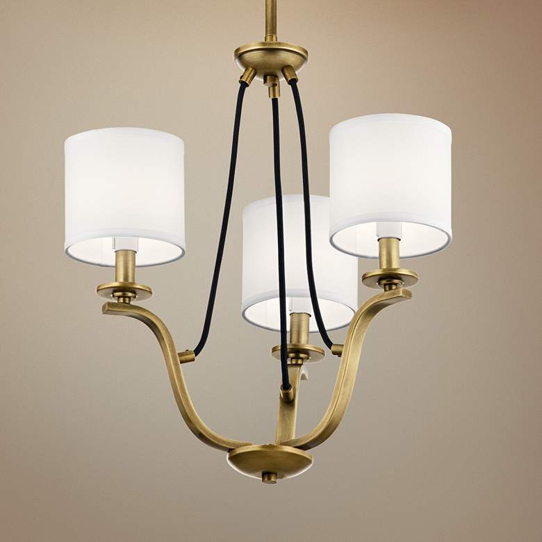 Image 1 Kichler Thisbe 18 inch Wide Natural Brass 3-Light Chandelier