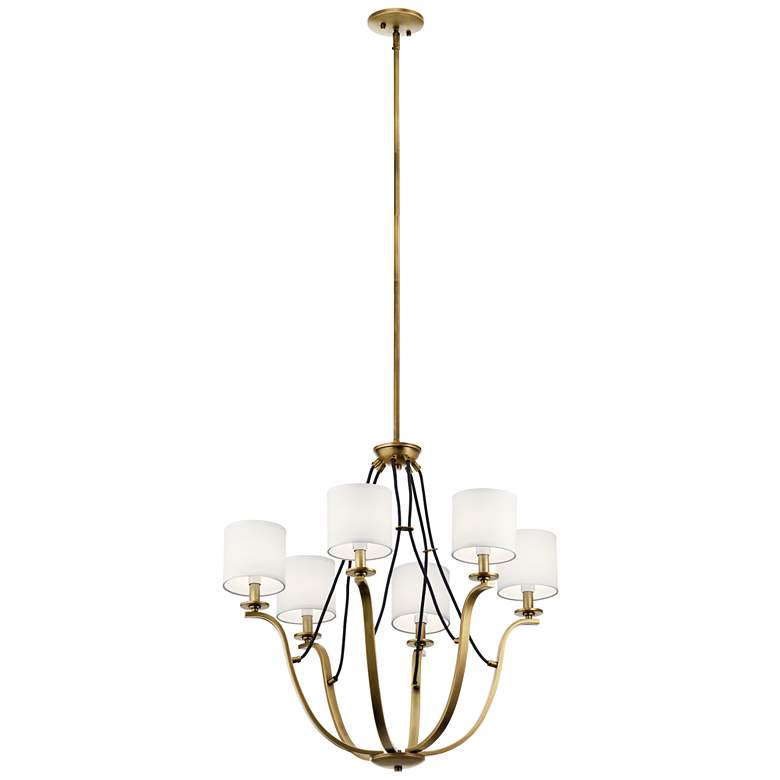 Image 2 Kichler Thisbe 27 1/2 inch Wide Natural Brass 6-Light Chandelier