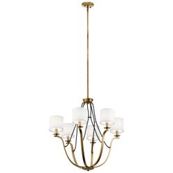 Kichler Thisbe 27 1/2&quot; Wide Natural Brass 6-Light Chandelier