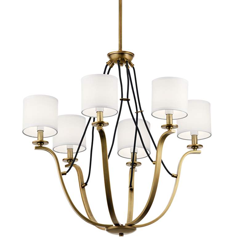 Image 3 Kichler Thisbe 27 1/2 inch Wide Natural Brass 6-Light Chandelier more views