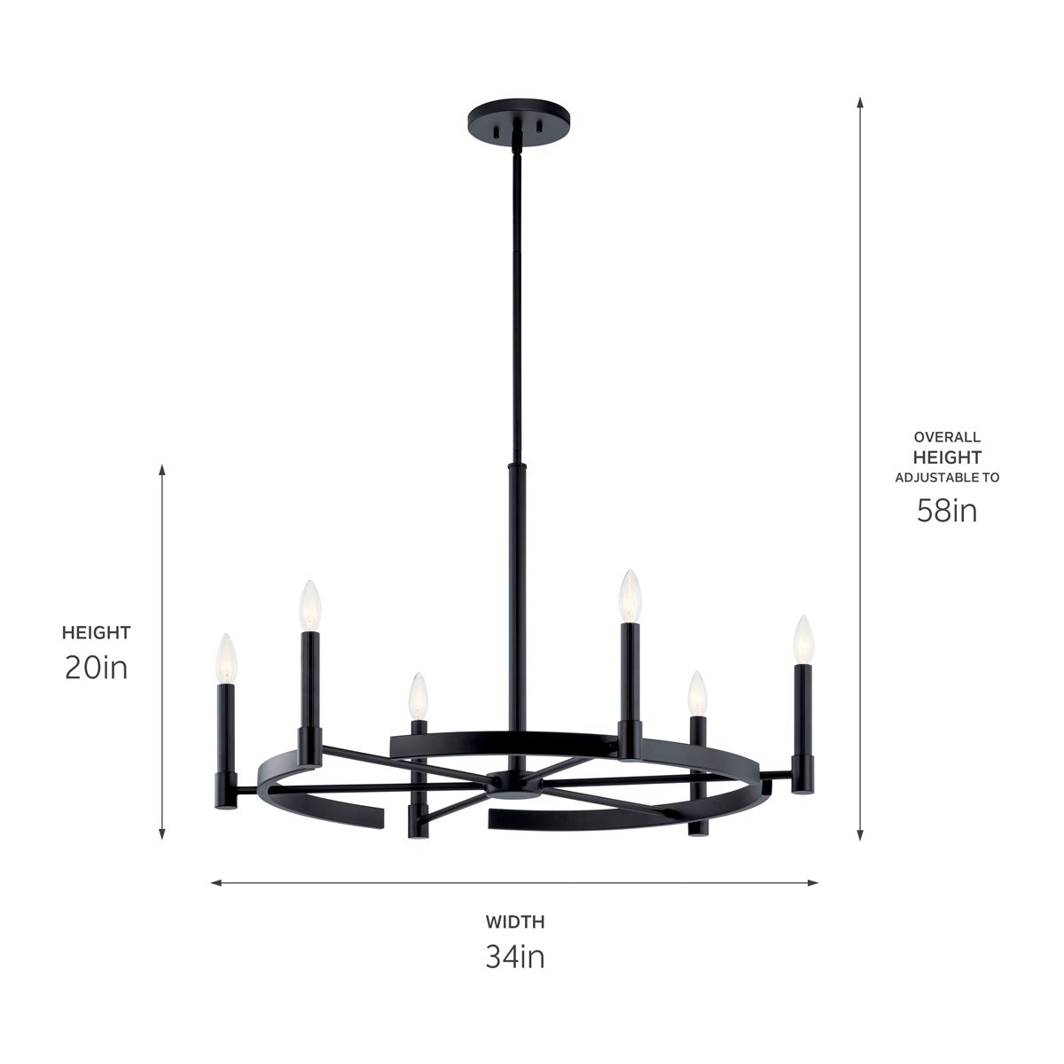 Image 5 Kichler Tolani 34" Wide Black 6-Light Chandelier more views