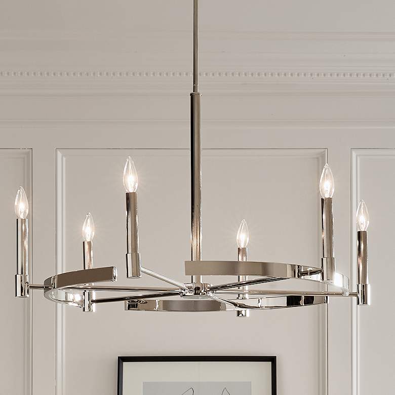 Image 1 Kichler Tolani 34" Wide Polished Nickel 6-Light Chandelier