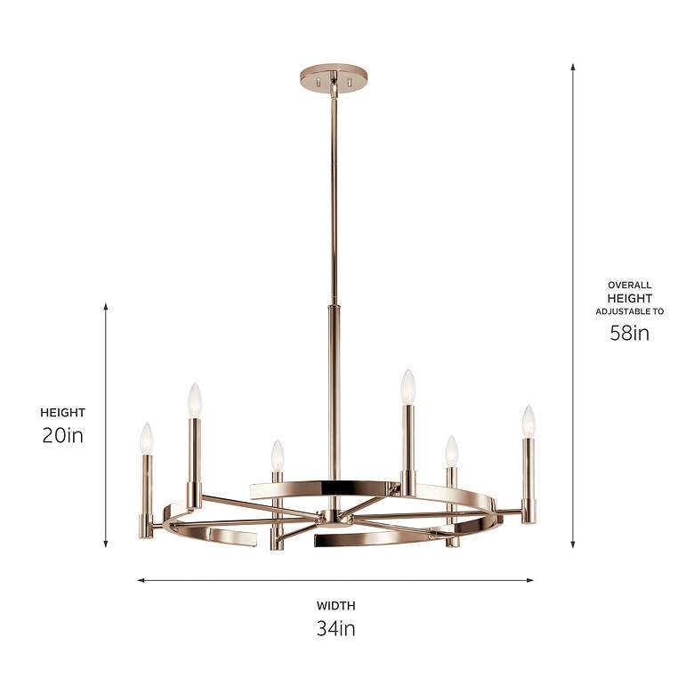 Image 5 Kichler Tolani 34" Wide Polished Nickel 6-Light Chandelier more views