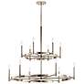 Kichler Tolani 40" Two-Tier 12-Light Modern Nickel Ring Chandelier