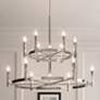 Thumbnail1 of Kichler Tolani 40" Two-Tier 12-Light Modern Nickel Ring Chandelier
