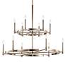 Thumbnail3 of Kichler Tolani 40" Two-Tier 12-Light Modern Nickel Ring Chandelier more views