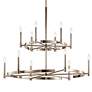 Kichler Tolani 40" Two-Tier 12-Light Modern Nickel Ring Chandelier