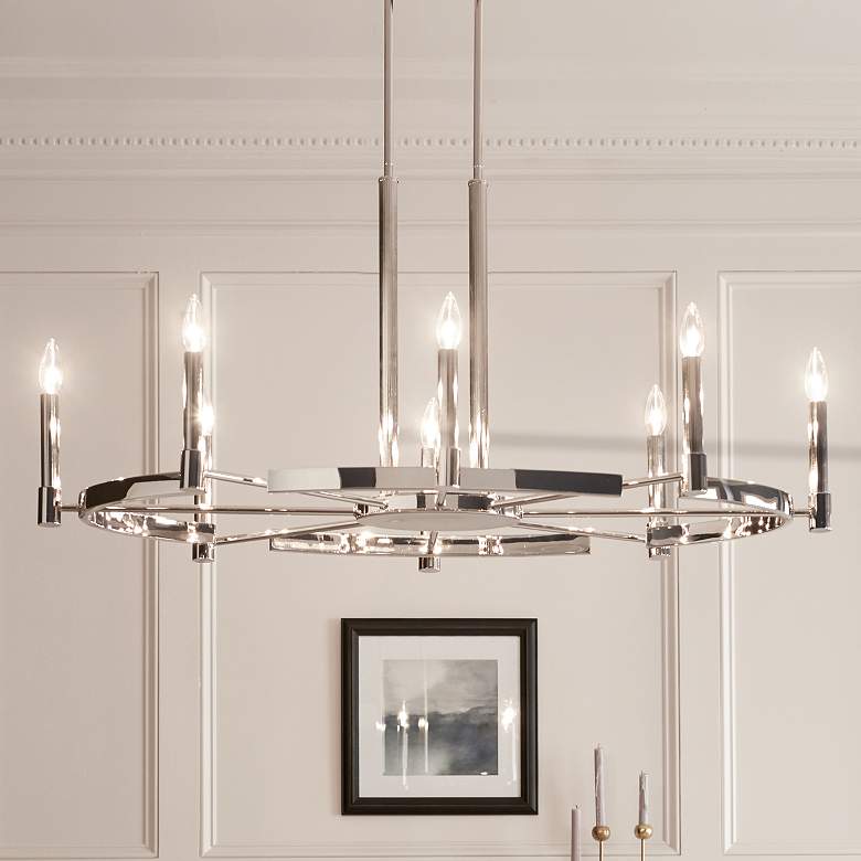 Image 1 Kichler Tolani 43" Wide Polished Nickel 8-Light Chandelier