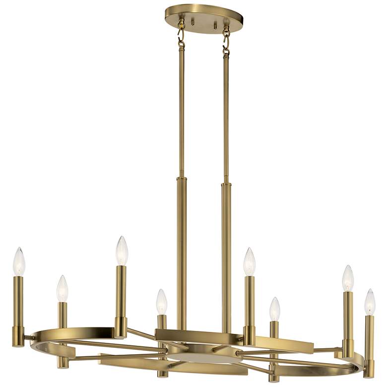 Image 1 Kichler Tolani Brushed Natural Brass Oval Chandelier 8Lt