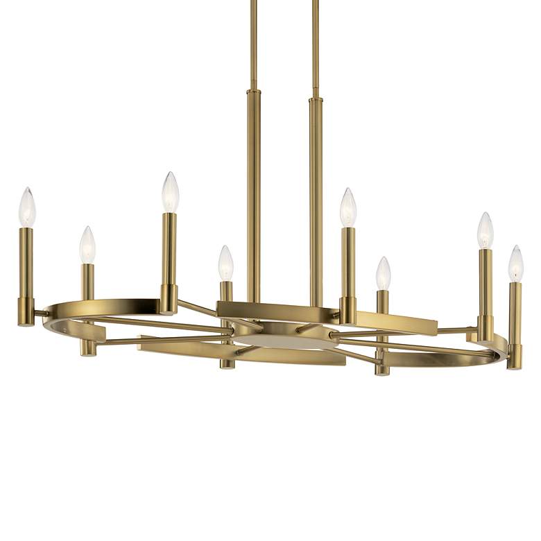 Image 2 Kichler Tolani Brushed Natural Brass Oval Chandelier 8Lt more views