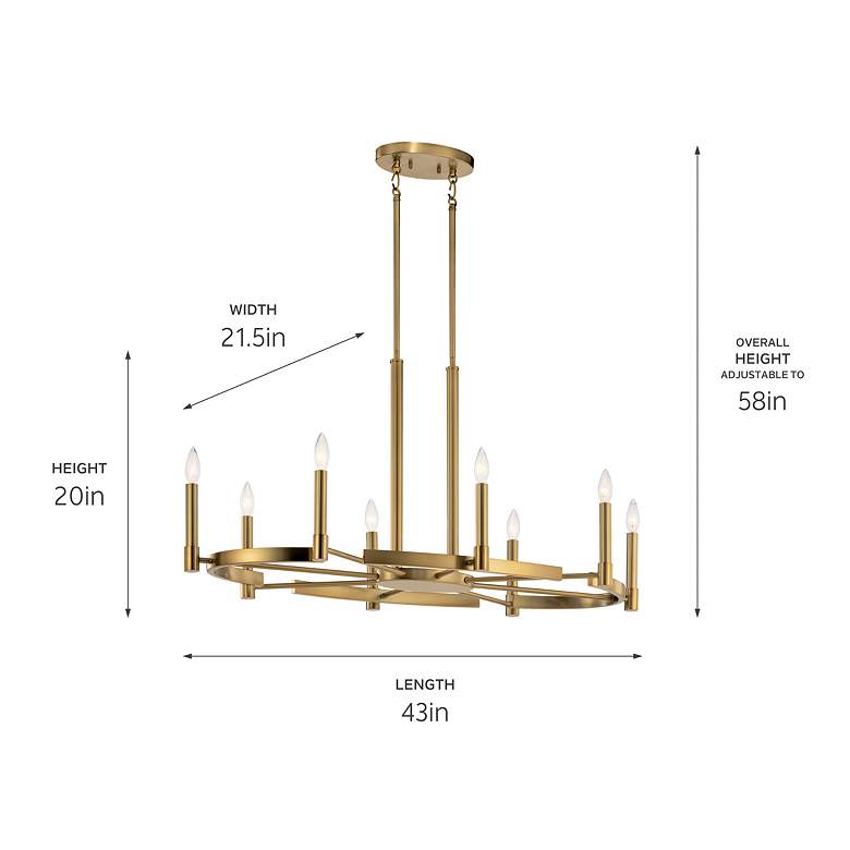 Image 4 Kichler Tolani Brushed Natural Brass Oval Chandelier 8Lt more views