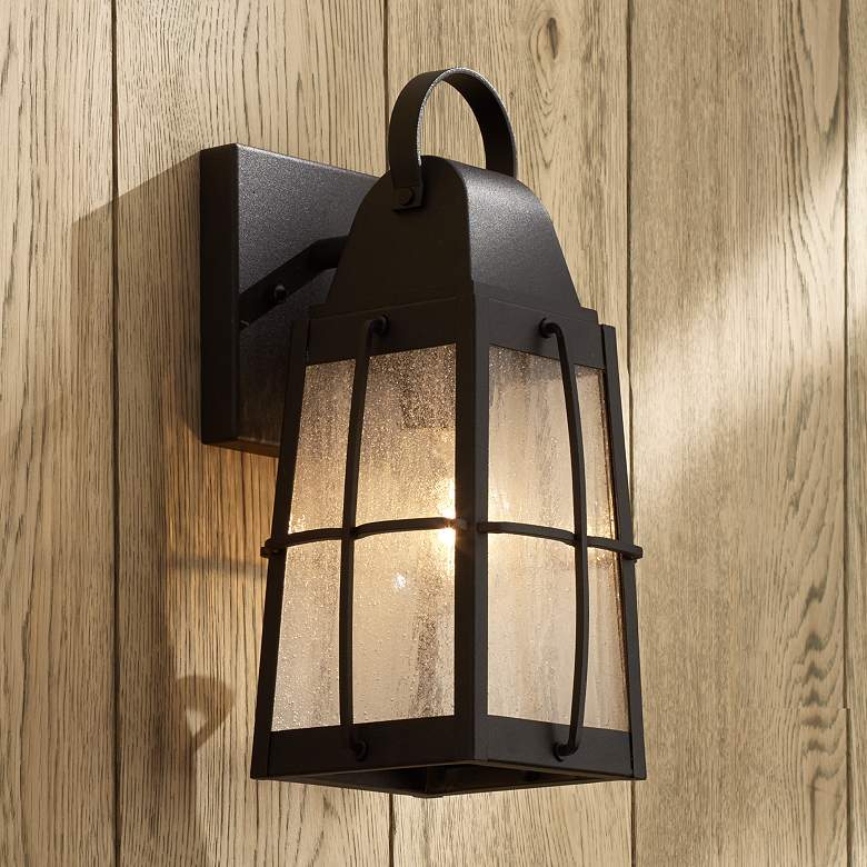 Image 1 Kichler Tolerand 12" High Black Outdoor Wall Lantern