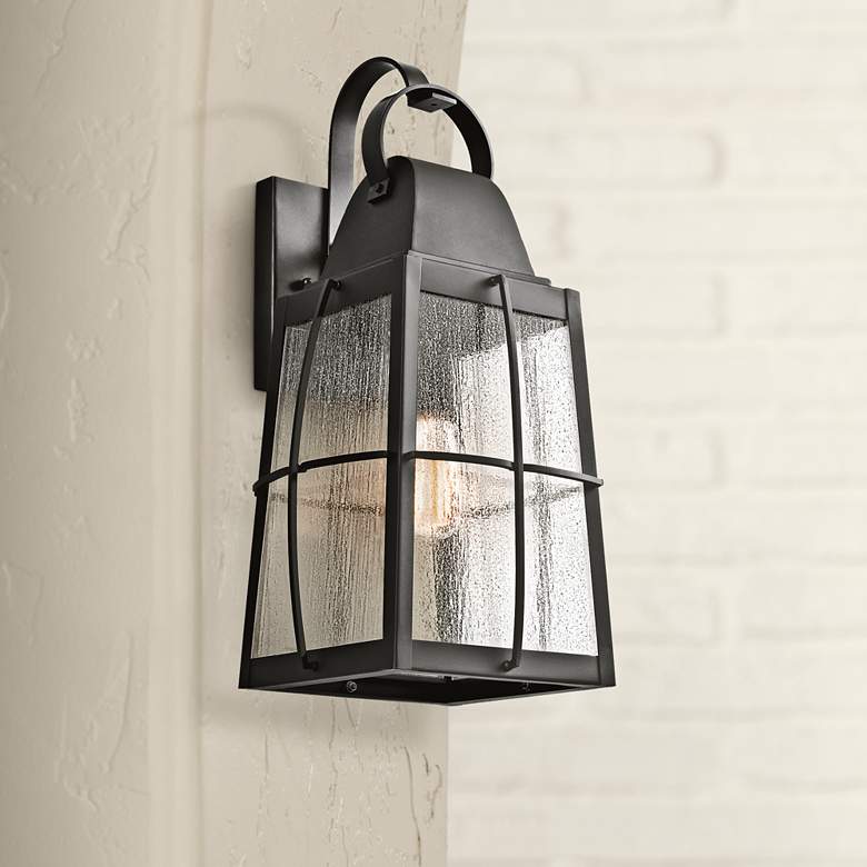 Image 1 Kichler Tolerand 20 1/4 inch High Black Finish Outdoor Wall Lantern Light