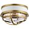 Kichler Tollis 12"W Natural Brass and White Ceiling Light