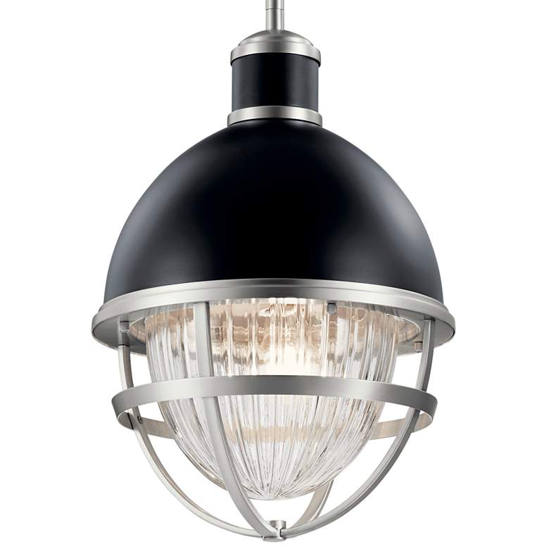 Image 3 Kichler Tollis 18 inchH Black and Nickel Outdoor Hanging Light more views