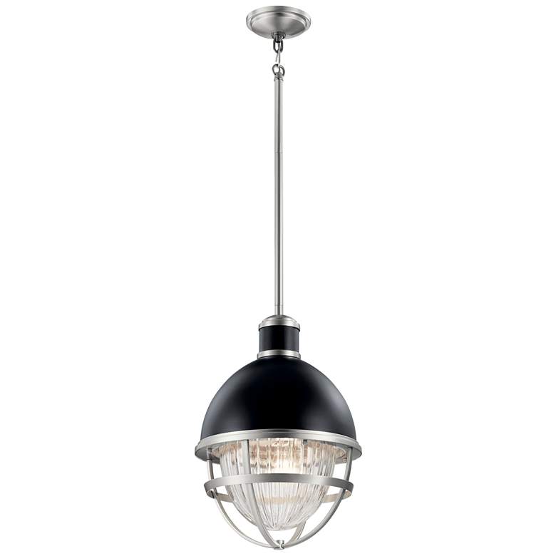 Image 5 Kichler Tollis 18 inchH Black and Nickel Outdoor Hanging Light more views