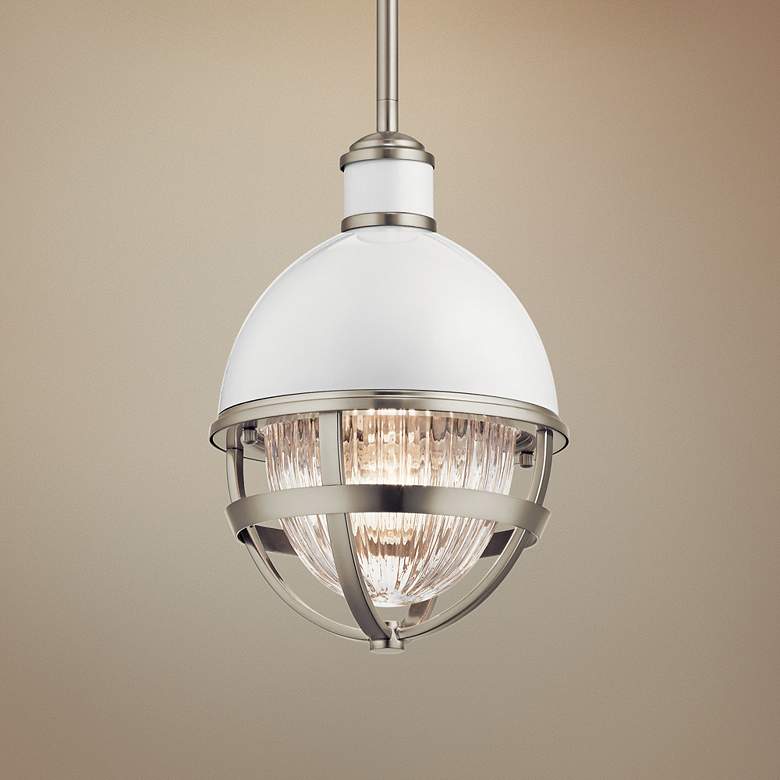 Image 1 Kichler Tollis 8 inch Wide Brushed Nickel Mini Pendant