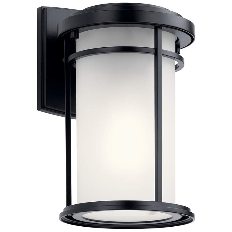 Image 1 Kichler Toman 10 1/4" High Black Outdoor Wall Light
