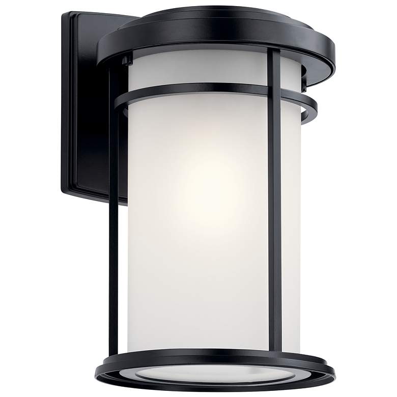 Image 1 Kichler Toman 13 1/2" High Black Outdoor Wall Light