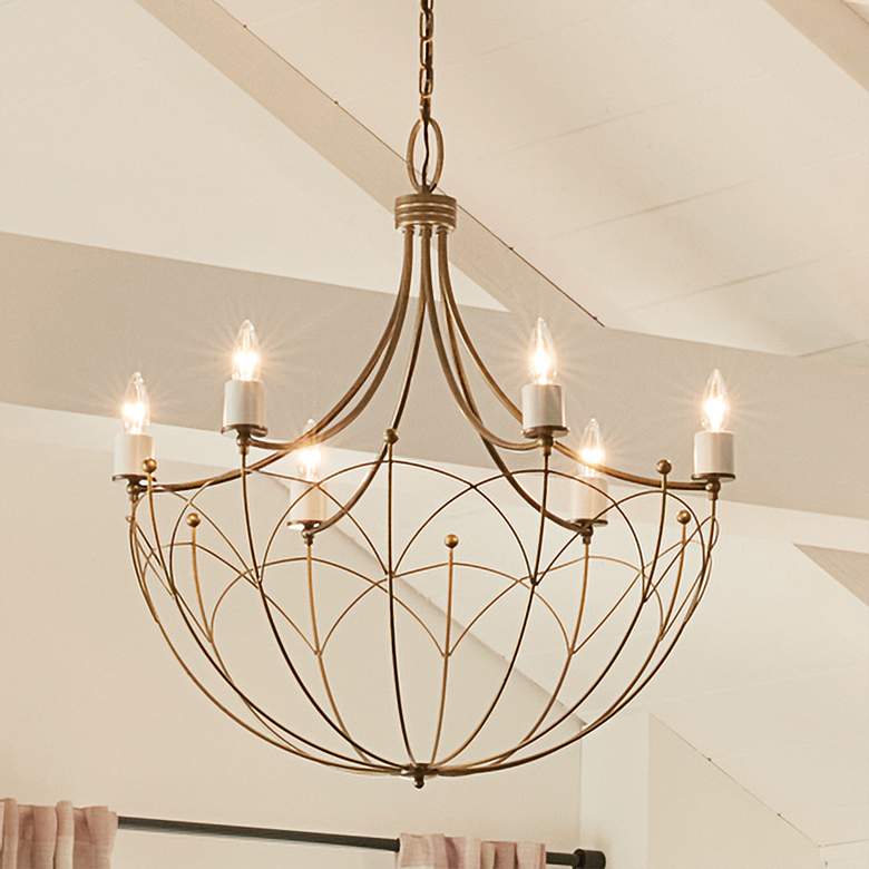 Image 2 Kichler Topiary 30 1/4"W Character Bronze 6-Light Chandelier