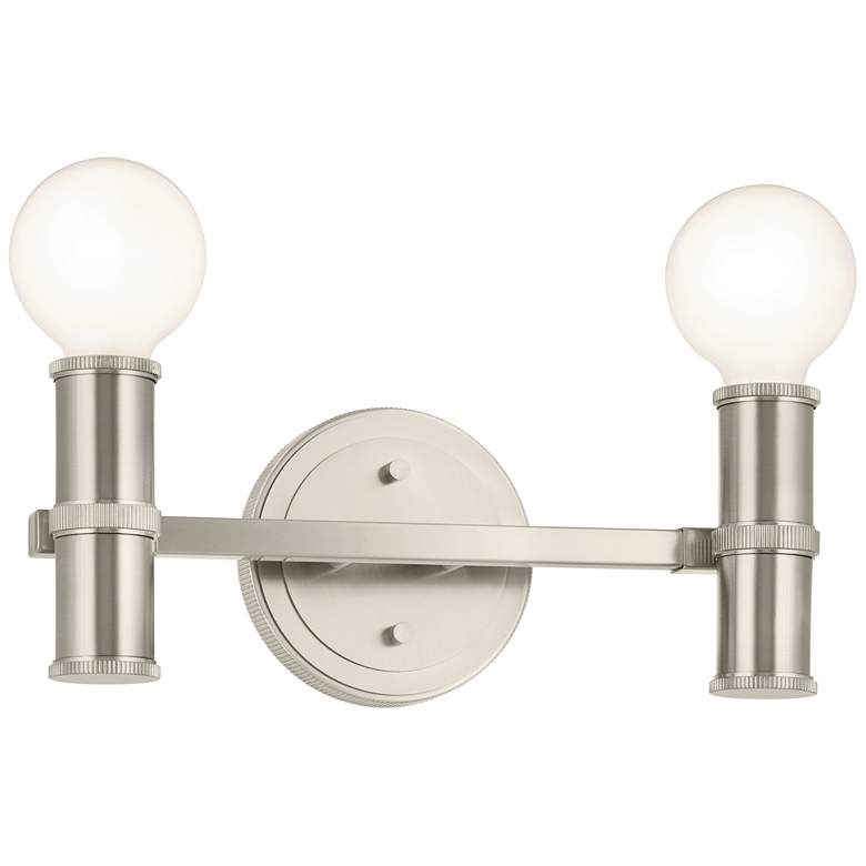 Image 1 Kichler Torche 5" High Brushed Nickel 2-Light Wall Sconce