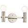 Kichler Torche 5" High Brushed Nickel 2-Light Wall Sconce