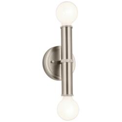 Kichler Torche 9.75 Inch 2 Light Wall Sconce in Brushed Nickel