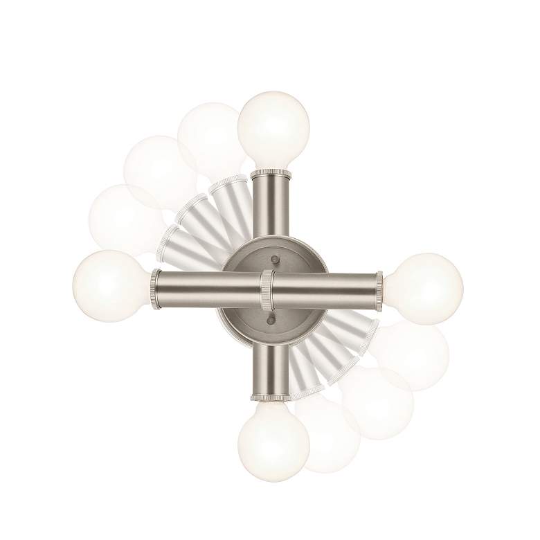 Image 3 Kichler Torche 9.75 Inch 2 Light Wall Sconce in Brushed Nickel more views